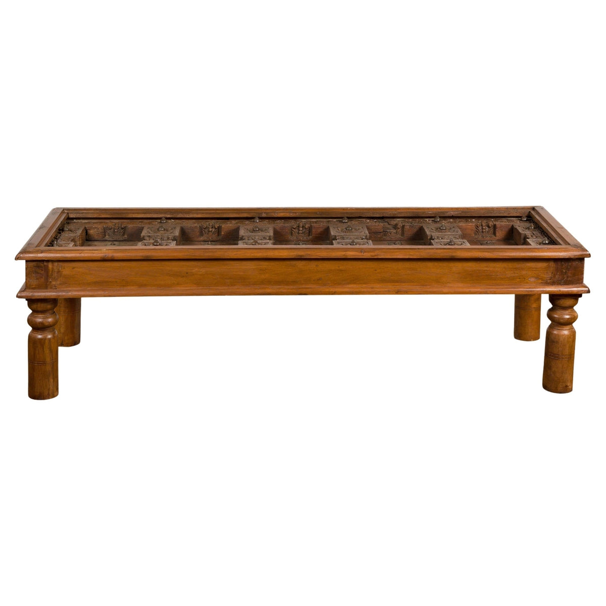 Antique Sheesham Wood and Iron Exterior Door Made into a Coffee Table-1. Asian & Chinese Furniture, Art, Antiques, Vintage Home Décor for sale at FEA Home