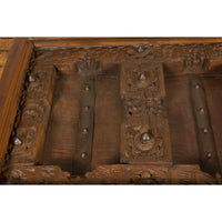 Antique Sheesham Wood and Iron Exterior Door Made into a Coffee Table