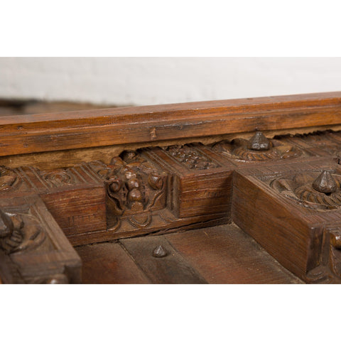 Antique Sheesham Wood and Iron Exterior Door Made into a Coffee Table-YN7853-18. Asian & Chinese Furniture, Art, Antiques, Vintage Home Décor for sale at FEA Home