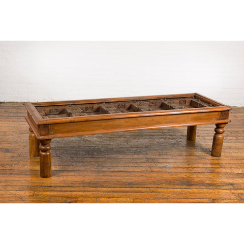 Antique Sheesham Wood and Iron Exterior Door Made into a Coffee Table-YN7853-2. Asian & Chinese Furniture, Art, Antiques, Vintage Home Décor for sale at FEA Home