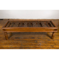 Antique Sheesham Wood and Iron Exterior Door Made into a Coffee Table