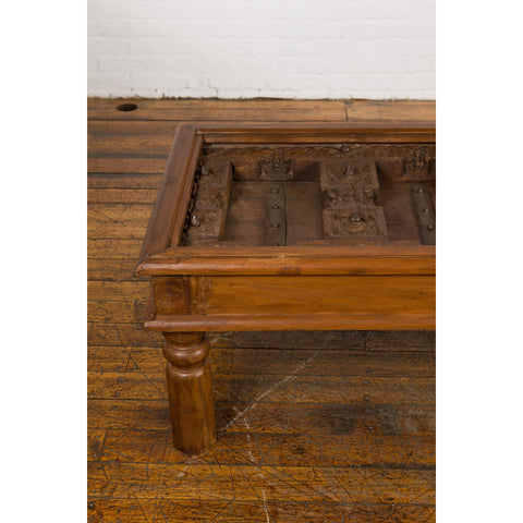 Antique Sheesham Wood and Iron Exterior Door Made into a Coffee Table-YN7853-5. Asian & Chinese Furniture, Art, Antiques, Vintage Home Décor for sale at FEA Home