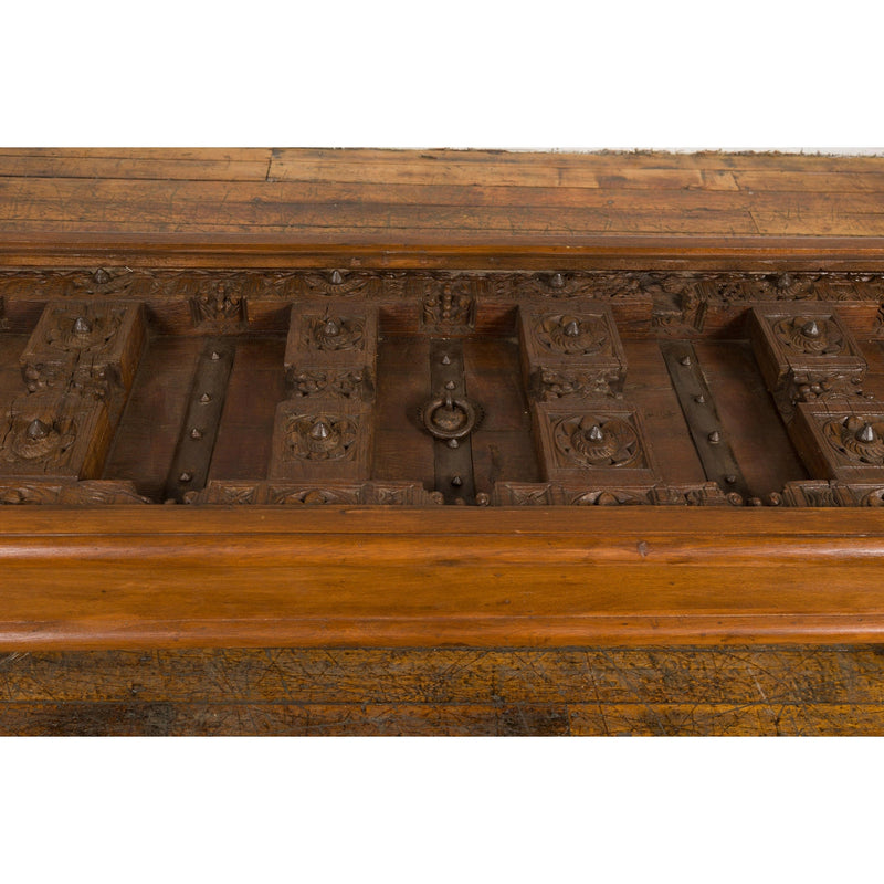 Antique Sheesham Wood and Iron Exterior Door Made into a Coffee Table-YN7853-6. Asian & Chinese Furniture, Art, Antiques, Vintage Home Décor for sale at FEA Home