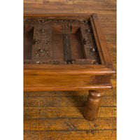 Antique Sheesham Wood and Iron Exterior Door Made into a Coffee Table