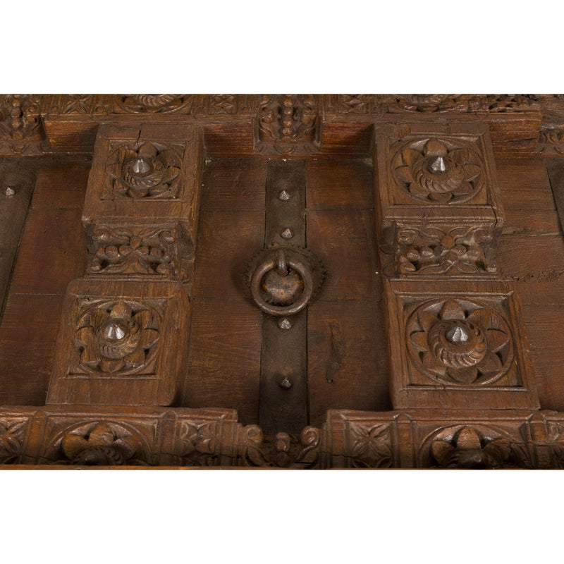 Antique Sheesham Wood and Iron Exterior Door Made into a Coffee Table-YN7853-9. Asian & Chinese Furniture, Art, Antiques, Vintage Home Décor for sale at FEA Home