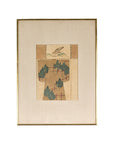 Antique Minimalist Woodblock Print with Bird and Trees in Custom Frame-2. Asian & Chinese Furniture, Art, Antiques, Vintage Home Décor for sale at FEA Home