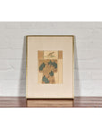 Antique Minimalist Woodblock Print with Bird and Trees in Custom Frame-3. Asian & Chinese Furniture, Art, Antiques, Vintage Home Décor for sale at FEA Home