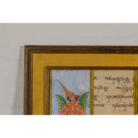Framed Illuminated Manuscript from Thai Buddhist Prayer Book Under Glass-YN7863-5. Asian & Chinese Furniture, Art, Antiques, Vintage Home Décor for sale at FEA Home