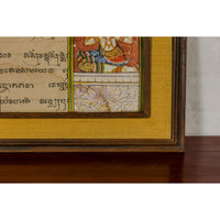 Framed Illuminated Manuscript from Thai Buddhist Prayer Book Under Glass-YN7863-8. Asian & Chinese Furniture, Art, Antiques, Vintage Home Décor for sale at FEA Home