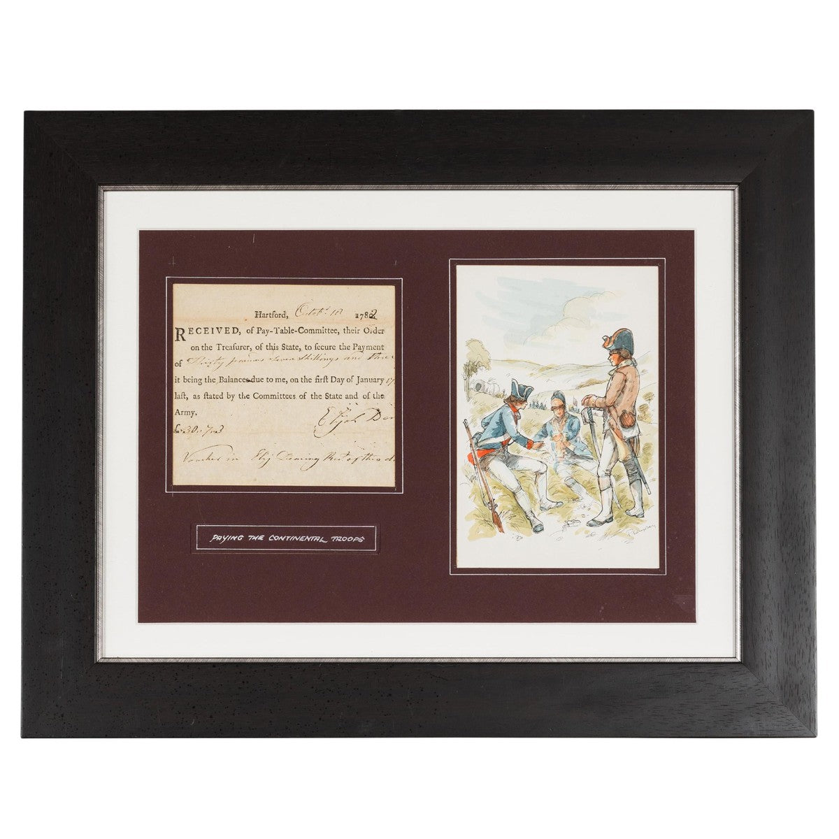 Revolutionary War Bond from the State of Connecticut in Custom Frame-1. Asian & Chinese Furniture, Art, Antiques, Vintage Home Décor for sale at FEA Home