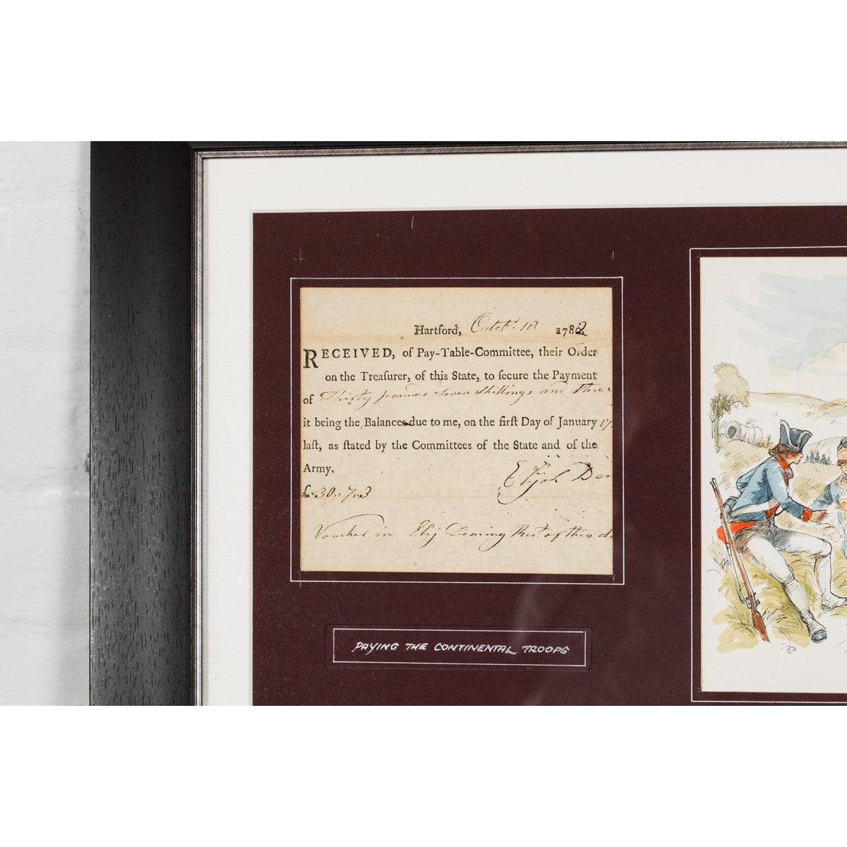 Revolutionary War Bond from the State of Connecticut in Custom Frame-9. Asian &amp; Chinese Furniture, Art, Antiques, Vintage Home Décor for sale at FEA Home