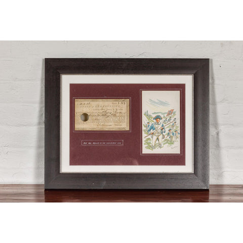 1780s American Revolutionary War Bond, State of Connecticut in Black Frame-YN7867-2. Asian & Chinese Furniture, Art, Antiques, Vintage Home Décor for sale at FEA Home