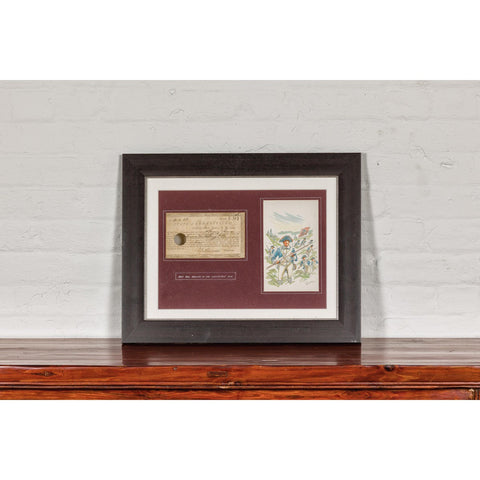 1780s American Revolutionary War Bond, State of Connecticut in Black Frame-YN7867-3. Asian & Chinese Furniture, Art, Antiques, Vintage Home Décor for sale at FEA Home