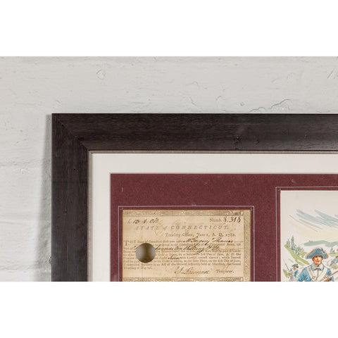 1780s American Revolutionary War Bond, State of Connecticut in Black Frame-YN7867-4. Asian & Chinese Furniture, Art, Antiques, Vintage Home Décor for sale at FEA Home
