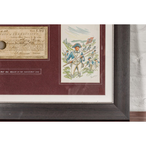 1780s American Revolutionary War Bond, State of Connecticut in Black Frame-YN7867-6. Asian & Chinese Furniture, Art, Antiques, Vintage Home Décor for sale at FEA Home