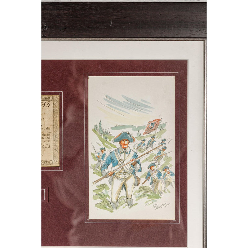 1780s American Revolutionary War Bond, State of Connecticut in Black Frame-YN7867-9. Asian & Chinese Furniture, Art, Antiques, Vintage Home Décor for sale at FEA Home