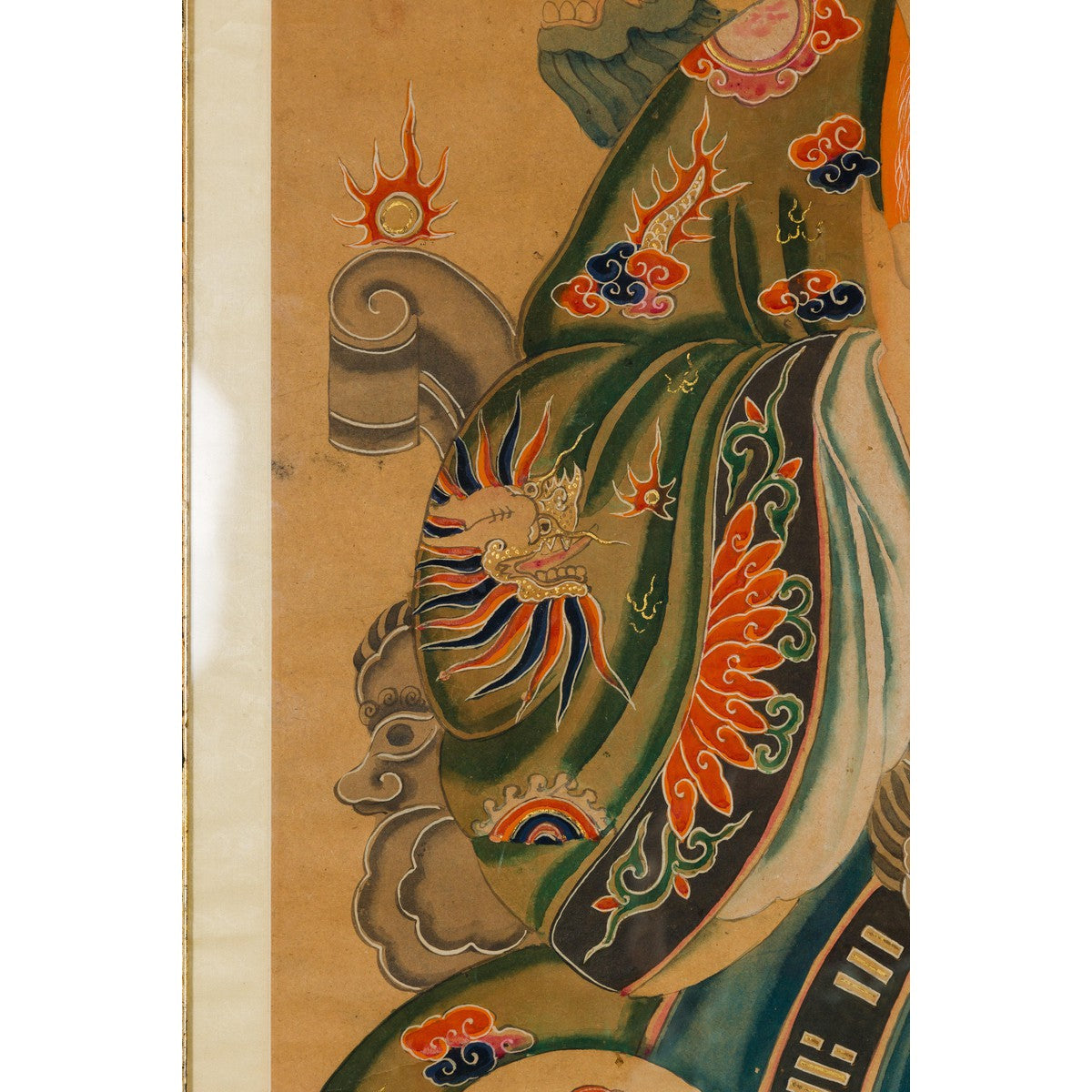 Taoist Hand-Painted Portrait on Parchment Paper in Custom Frame-13. Asian &amp; Chinese Furniture, Art, Antiques, Vintage Home Décor for sale at FEA Home