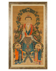 Taoist Hand-Painted Portrait on Parchment Paper in Custom Frame-1. Asian & Chinese Furniture, Art, Antiques, Vintage Home Décor for sale at FEA Home