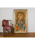 Taoist Hand-Painted Portrait on Parchment Paper in Custom Frame-4. Asian & Chinese Furniture, Art, Antiques, Vintage Home Décor for sale at FEA Home