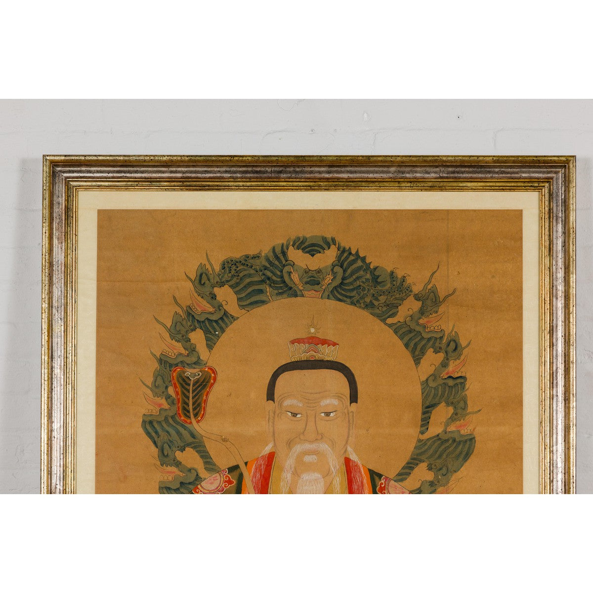 Taoist Hand-Painted Portrait on Parchment Paper in Custom Frame-5. Asian &amp; Chinese Furniture, Art, Antiques, Vintage Home Décor for sale at FEA Home