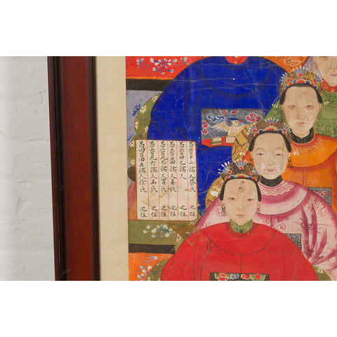 Qing Dynasty 19th Century Ancestral Group Painting on Hand Painted Parchment-YN7872-13. Asian & Chinese Furniture, Art, Antiques, Vintage Home Décor for sale at FEA Home