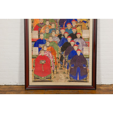 Qing Dynasty 19th Century Ancestral Group Painting on Hand Painted Parchment-YN7872-4. Asian & Chinese Furniture, Art, Antiques, Vintage Home Décor for sale at FEA Home