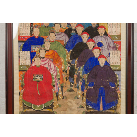Qing Dynasty 19th Century Ancestral Group Painting on Hand Painted Parchment-YN7872-5. Asian & Chinese Furniture, Art, Antiques, Vintage Home Décor for sale at FEA Home