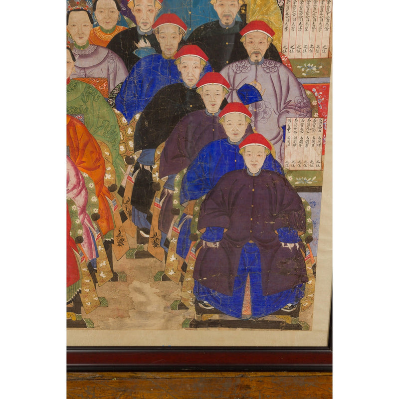 Qing Dynasty 19th Century Ancestral Group Painting on Hand Painted Parchment-YN7872-8. Asian & Chinese Furniture, Art, Antiques, Vintage Home Décor for sale at FEA Home