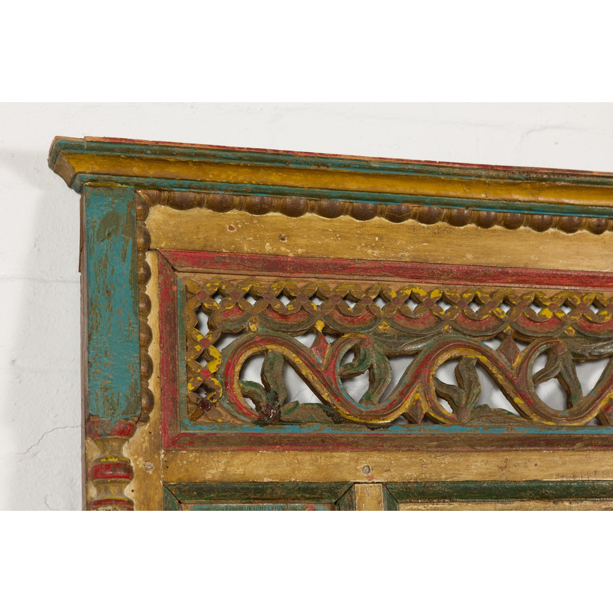 Multicolor Carved Window Frame Converted into Antique Mirror-15. Asian &amp; Chinese Furniture, Art, Antiques, Vintage Home Décor for sale at FEA Home