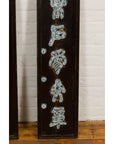 Pair Wooden Antique Panels with Blue & White Porcelain Writing-10. Asian & Chinese Furniture, Art, Antiques, Vintage Home Décor for sale at FEA Home