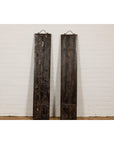 Pair Wooden Antique Panels with Blue & White Porcelain Writing-13. Asian & Chinese Furniture, Art, Antiques, Vintage Home Décor for sale at FEA Home