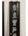 Pair Wooden Antique Panels with Blue & White Porcelain Writing-9. Asian & Chinese Furniture, Art, Antiques, Vintage Home Décor for sale at FEA Home