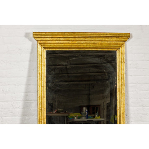 Dutch Colonial Gold Leaf Trumeau Mirror with Beveled Glass, Vintage-YN7875-4. Asian & Chinese Furniture, Art, Antiques, Vintage Home Décor for sale at FEA Home
