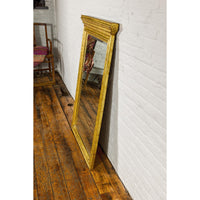 Dutch Colonial Gold Leaf Trumeau Mirror with Beveled Glass, Vintage
