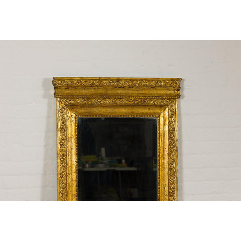 Colonial Vintage Giltwood Trumeau Mirror with Carved Scrollwork Motifs-3. Asian & Chinese Furniture, Art, Antiques, Vintage Home Décor for sale at FEA Home