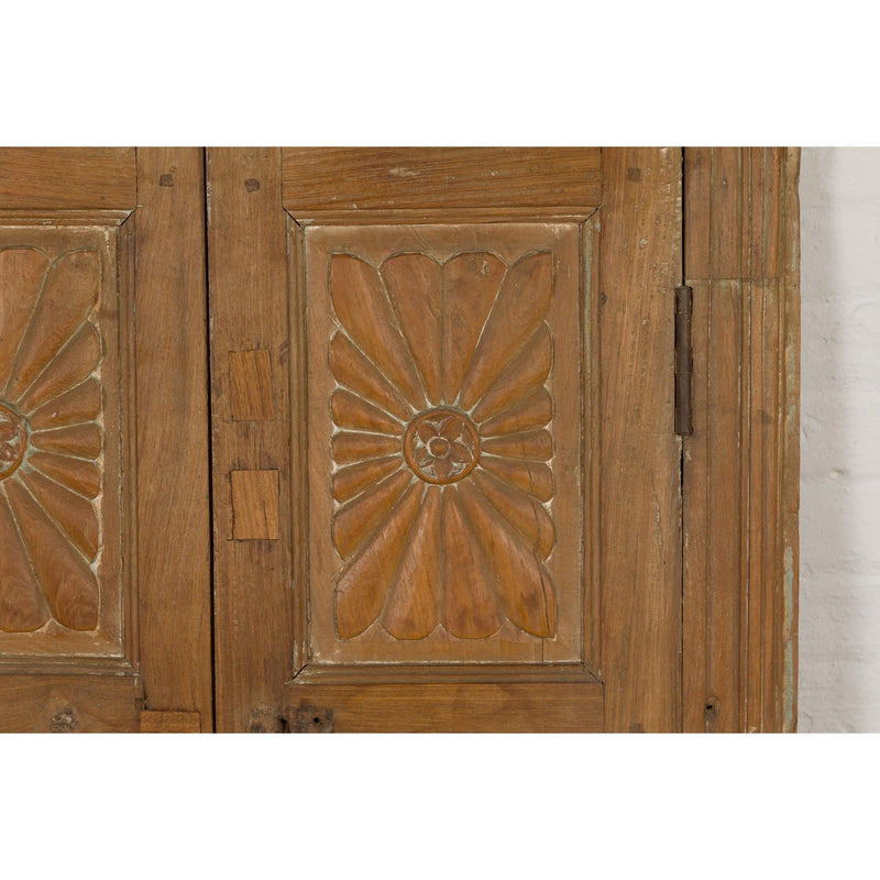 19th Century Carved Window Retrofitted with Heavy Antiqued Mirror-YN7880-11. Asian & Chinese Furniture, Art, Antiques, Vintage Home Décor for sale at FEA Home