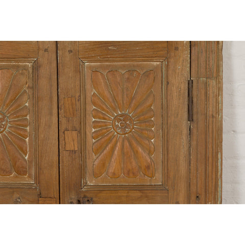 19th Century Carved Window Retrofitted with Heavy Antiqued Mirror-YN7880-11. Asian & Chinese Furniture, Art, Antiques, Vintage Home Décor for sale at FEA Home