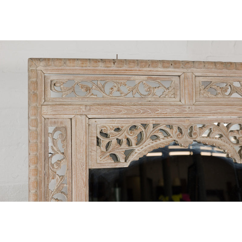 19th Century Antique Mirror with Carved Wooden Frame-YN7882-8. Asian & Chinese Furniture, Art, Antiques, Vintage Home Décor for sale at FEA Home