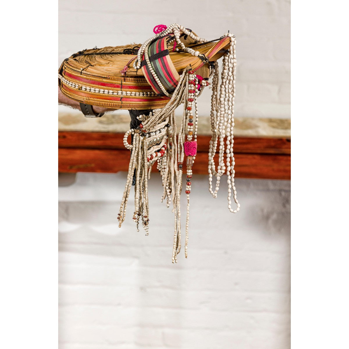 Ulo Tribal Akha Woman&#39;s Headdress with Framework of Bamboo and Beads-9. Asian &amp; Chinese Furniture, Art, Antiques, Vintage Home Décor for sale at FEA Home