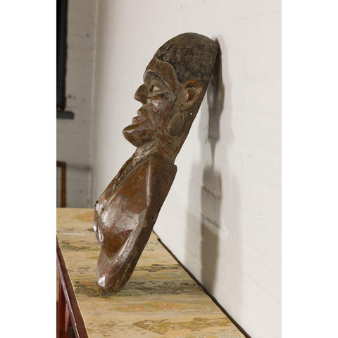 19th Century Ceremonial Wooden Bust Mask-YN7892-11. Asian & Chinese Furniture, Art, Antiques, Vintage Home Décor for sale at FEA Home