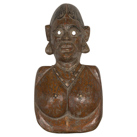 19th Century Ceremonial Wooden Bust Mask-YN7892-1-Unique Furniture-Art-Antiques-Home Décor in NY