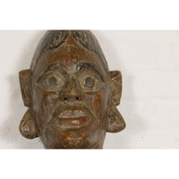 19th Century Ceremonial Wooden Bust Mask-YN7892-5. Asian & Chinese Furniture, Art, Antiques, Vintage Home Décor for sale at FEA Home
