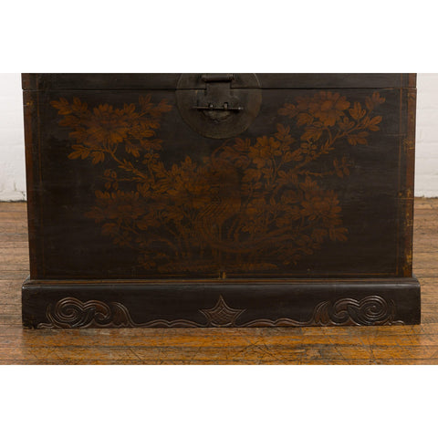 Qing Dynasty Blanket Chest with Hand-Painted Bird and Foliage Design-YN7894-6. Asian & Chinese Furniture, Art, Antiques, Vintage Home Décor for sale at FEA Home