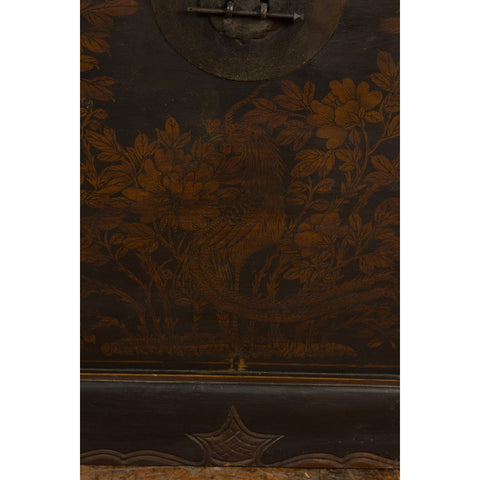Qing Dynasty Blanket Chest with Hand-Painted Bird and Foliage Design-YN7894-7. Asian & Chinese Furniture, Art, Antiques, Vintage Home Décor for sale at FEA Home