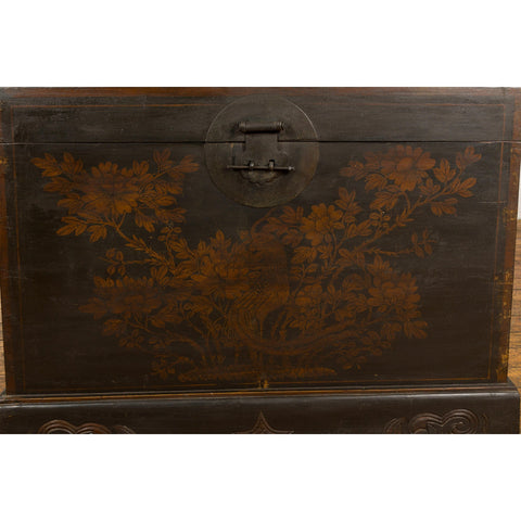 Qing Dynasty Blanket Chest with Hand-Painted Bird and Foliage Design-YN7894-9. Asian & Chinese Furniture, Art, Antiques, Vintage Home Décor for sale at FEA Home