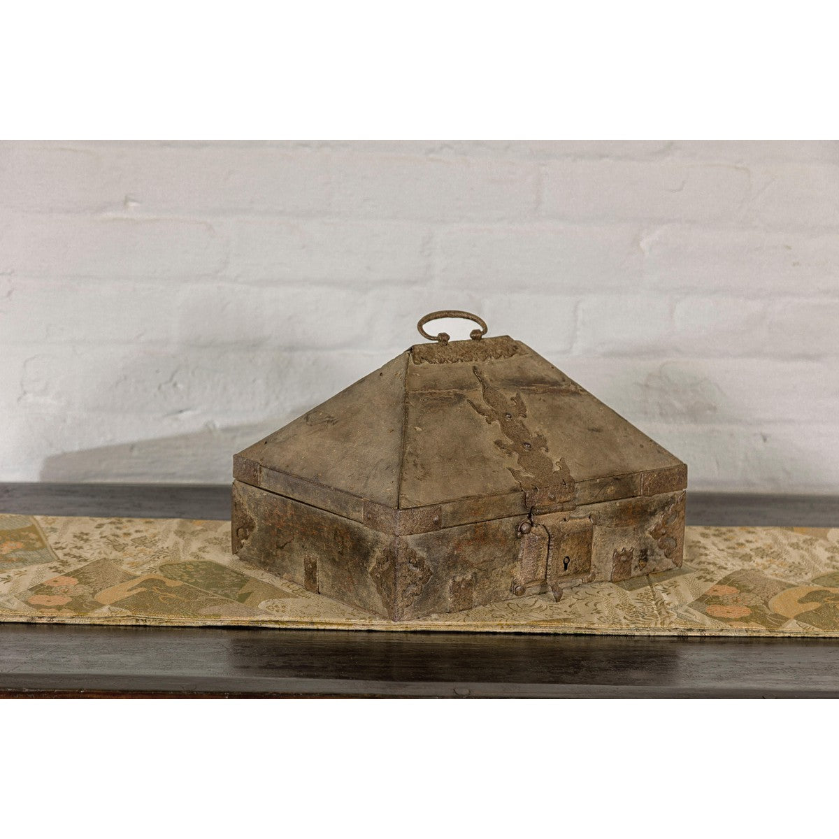 19th Century Temple Cash Box with Ornate Brass Accents-11. Asian &amp; Chinese Furniture, Art, Antiques, Vintage Home Décor for sale at FEA Home