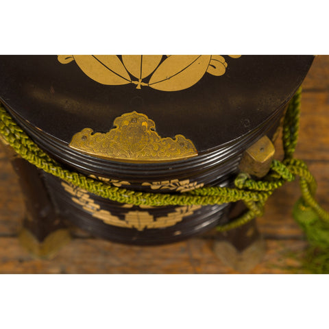 Japanese Meiji Period Hokai Lidded Box with Brass Accents and Original Rope-YN7896-10. Asian & Chinese Furniture, Art, Antiques, Vintage Home Décor for sale at FEA Home