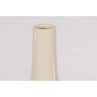 Earthy Brown and Cream Ceramic Vase with Energetic Dripping Décor