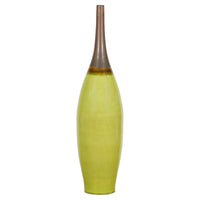Artisan Handmade Lime Green Glazed Ceramic Vase with Brown Neck-YN7907-1. Asian & Chinese Furniture, Art, Antiques, Vintage Home Décor for sale at FEA Home