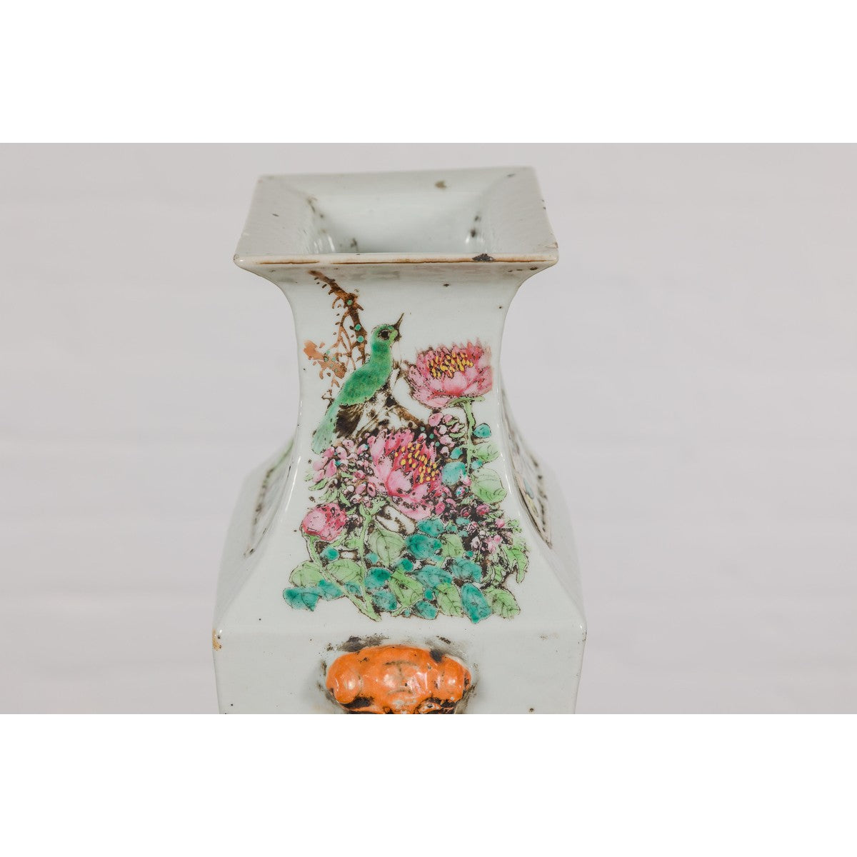 Qing Dynasty White Porcelain Vase with Painted Flowers, Objects and Calligraphy-17. Asian &amp; Chinese Furniture, Art, Antiques, Vintage Home Décor for sale at FEA Home